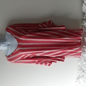 Band of Gypsies Tunic Dress Orange & White Stripes Bell Long Sleeves Size M